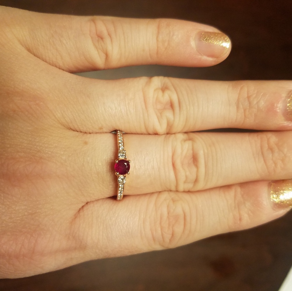 SOLD - Le Vian 14k Rose Gold Ruby Diamond Ring